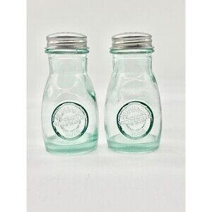 Vidrios San Miguel 100% Recycled Authentic Glass Salt Pepper Shakers Green 4 Oz